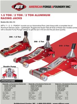 AFF MODEL #210 ALUMINUM FLOOR JACK NEW