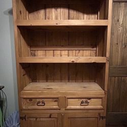Shelf with 2 drawers and cabinet on bottom