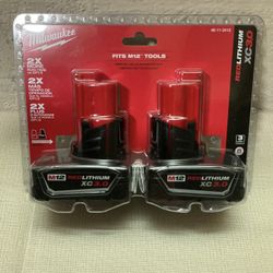 Milwaukee. M12 Lithium-Ion XC Extended Capacity 3.0 Ah Battery Pack (2-Pack).