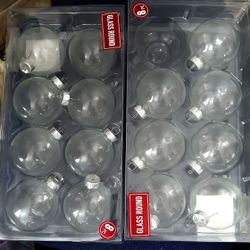 2 8 Pc 3 Inch Clear Round Fillable Ornaments
