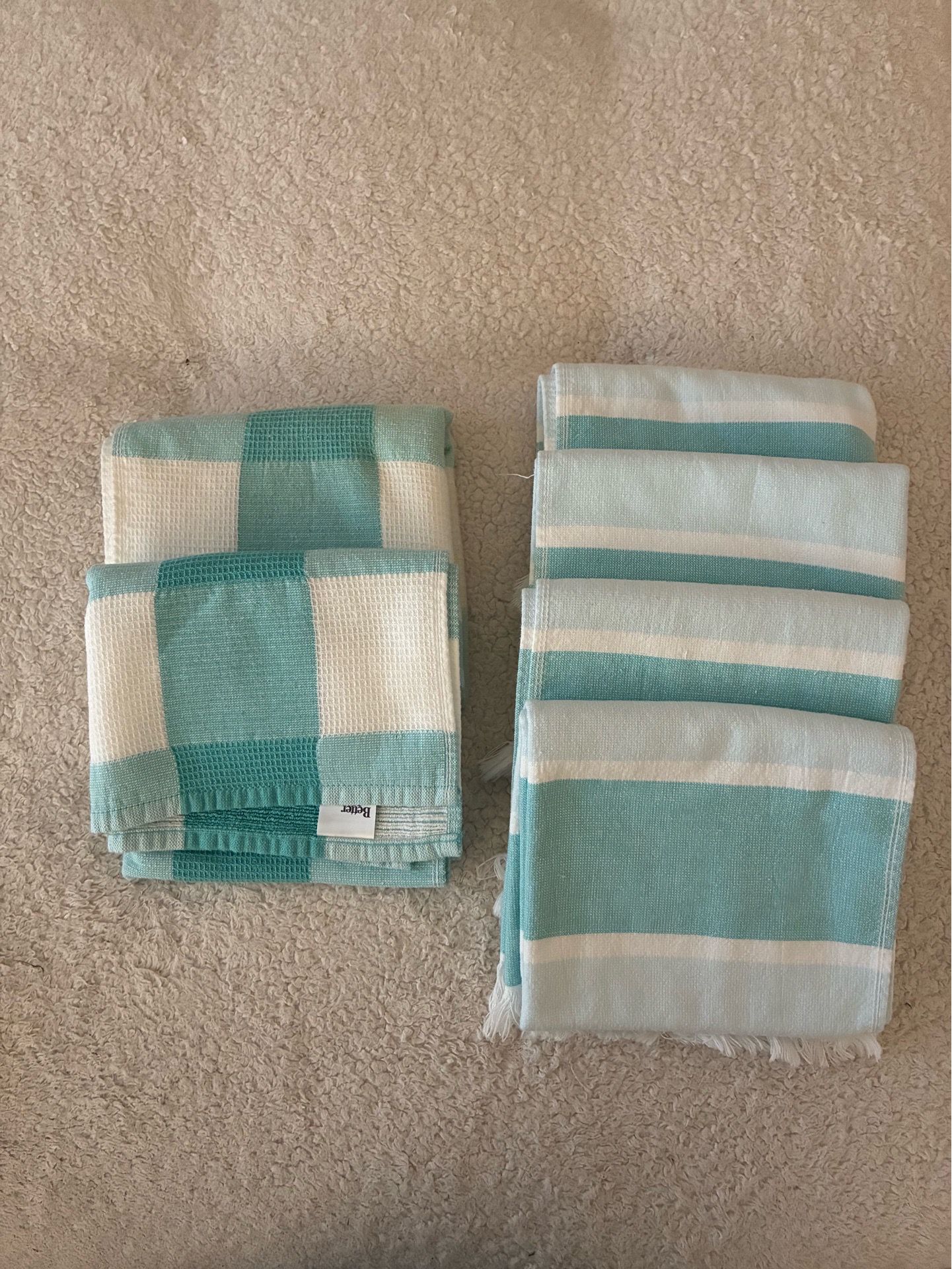 6 Aqua Dish Towels, Better Homes hiand Garden, New - $12 for All