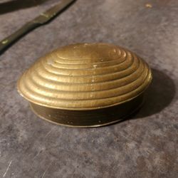 Vintage Brass Seashell Trinket Box