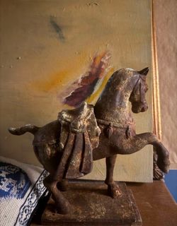 Metal horse statue