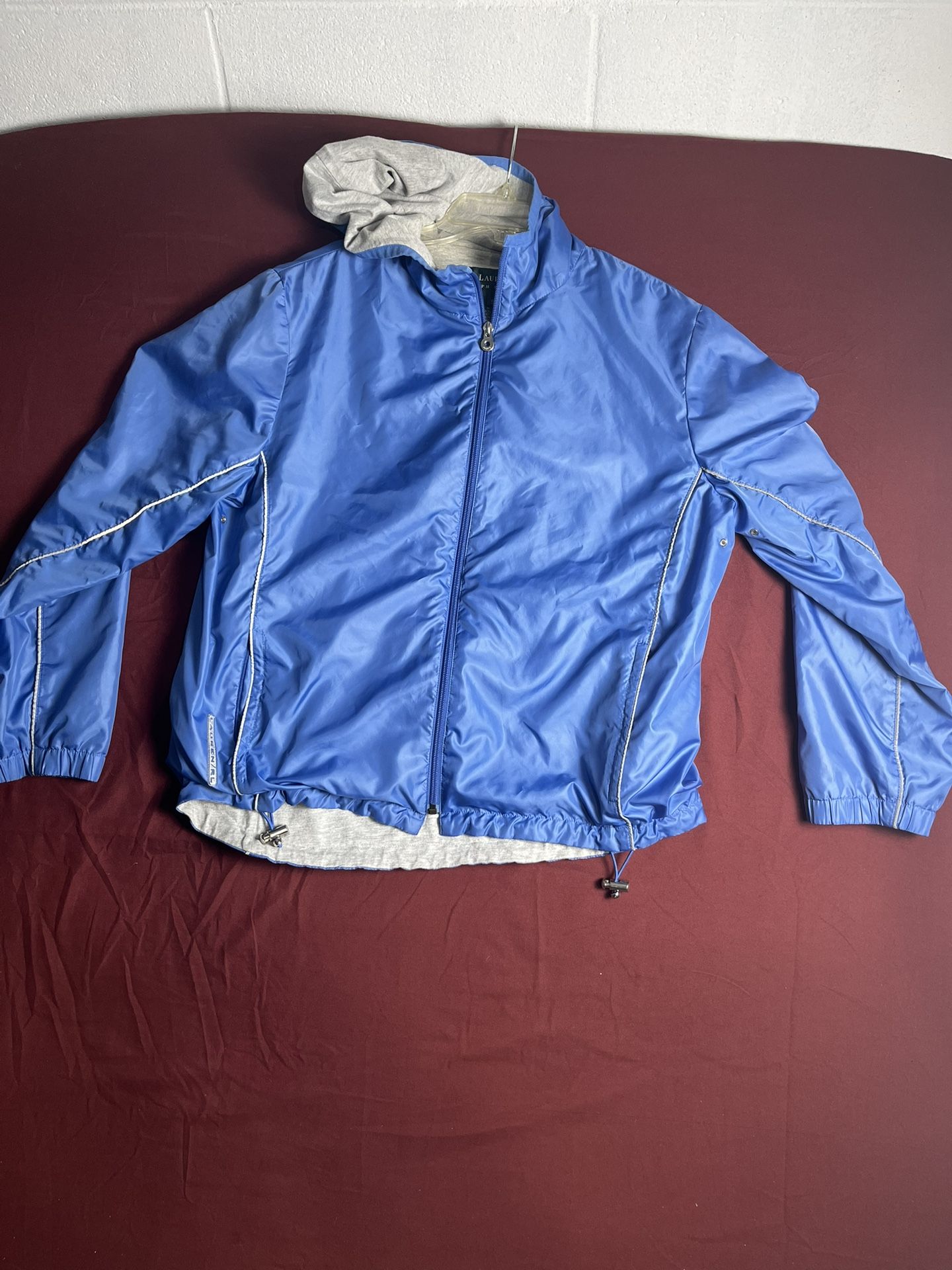 Lauren Ralph Lauren Jacket Windbreaker Womens (s) Sky Blue Zipper Pockets