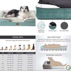 Orthopedic Dog Bed for Extra Large Dogs - XL Washable Dog Sofa Bed Large, Supportive Foam Pet Couch Bed with Removable Washable Cover, Waterproof Lini