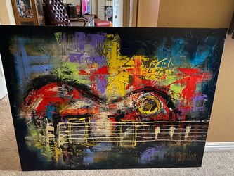 Sergio Lazo painting on Canvas