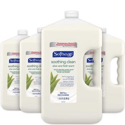 Brand New Softsoap Aloe Vera Hand Soap Refill Gallon- Set of 4 (still sealed in box !)