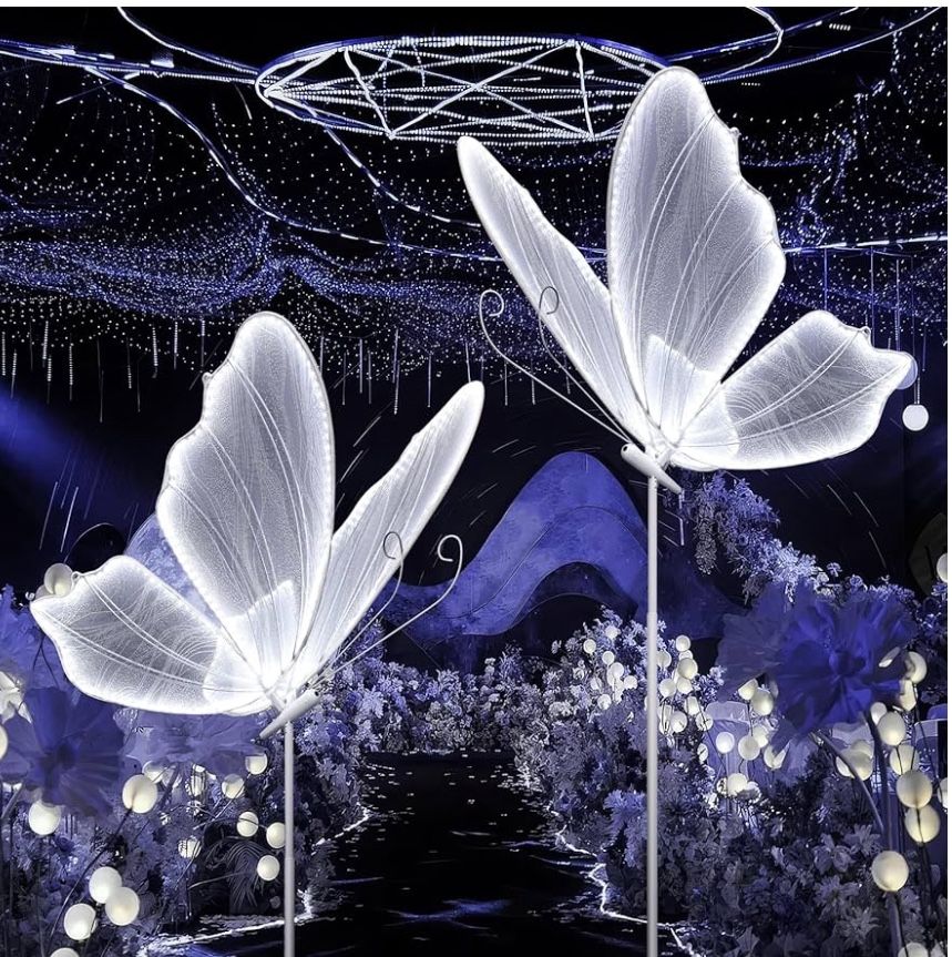 Wedding LED Floor Lamp: Hanging White Color Ceiling Light - Romantic Wedding Decoration - Adjustable Height Creative Butterfly Props (2, 60 CM/23.6 in