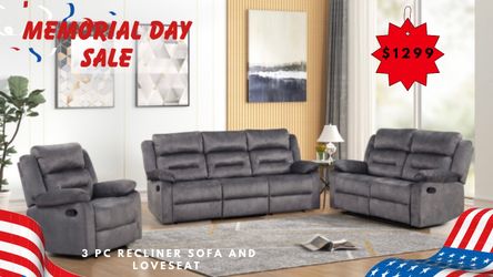 SOFA, LOVESEAT AND RECLINER
