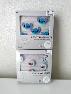 Disney LED String Lights Princess Or Stitch New