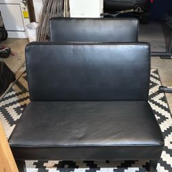 Black Pleather Couches 