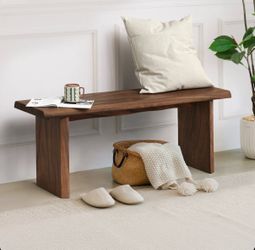 Walnut color solid wood bench