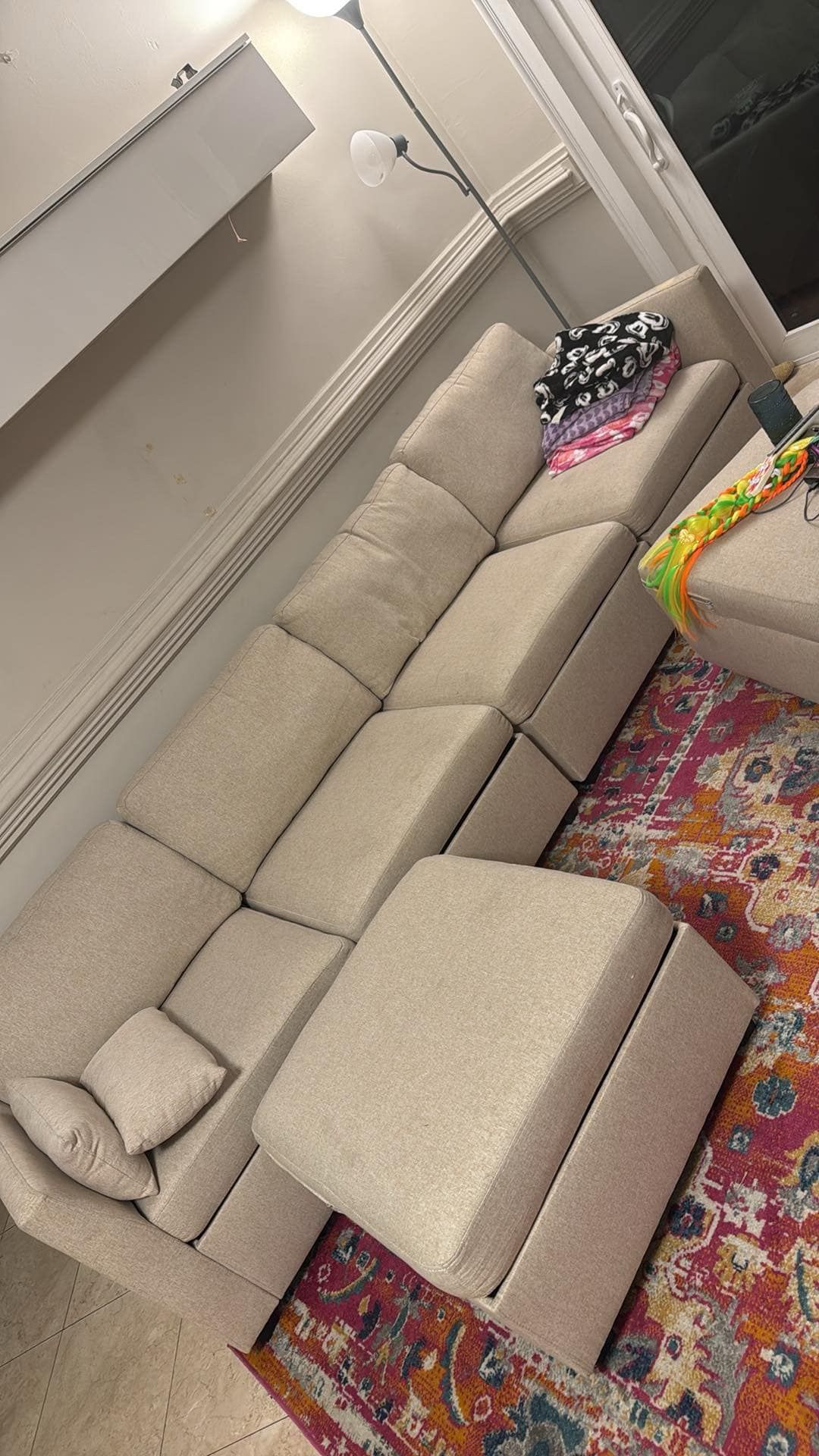 Small Modular Ivory Couch