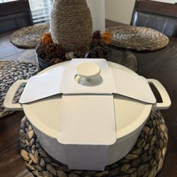 5.5qt Enamel Dutch Oven Cream 