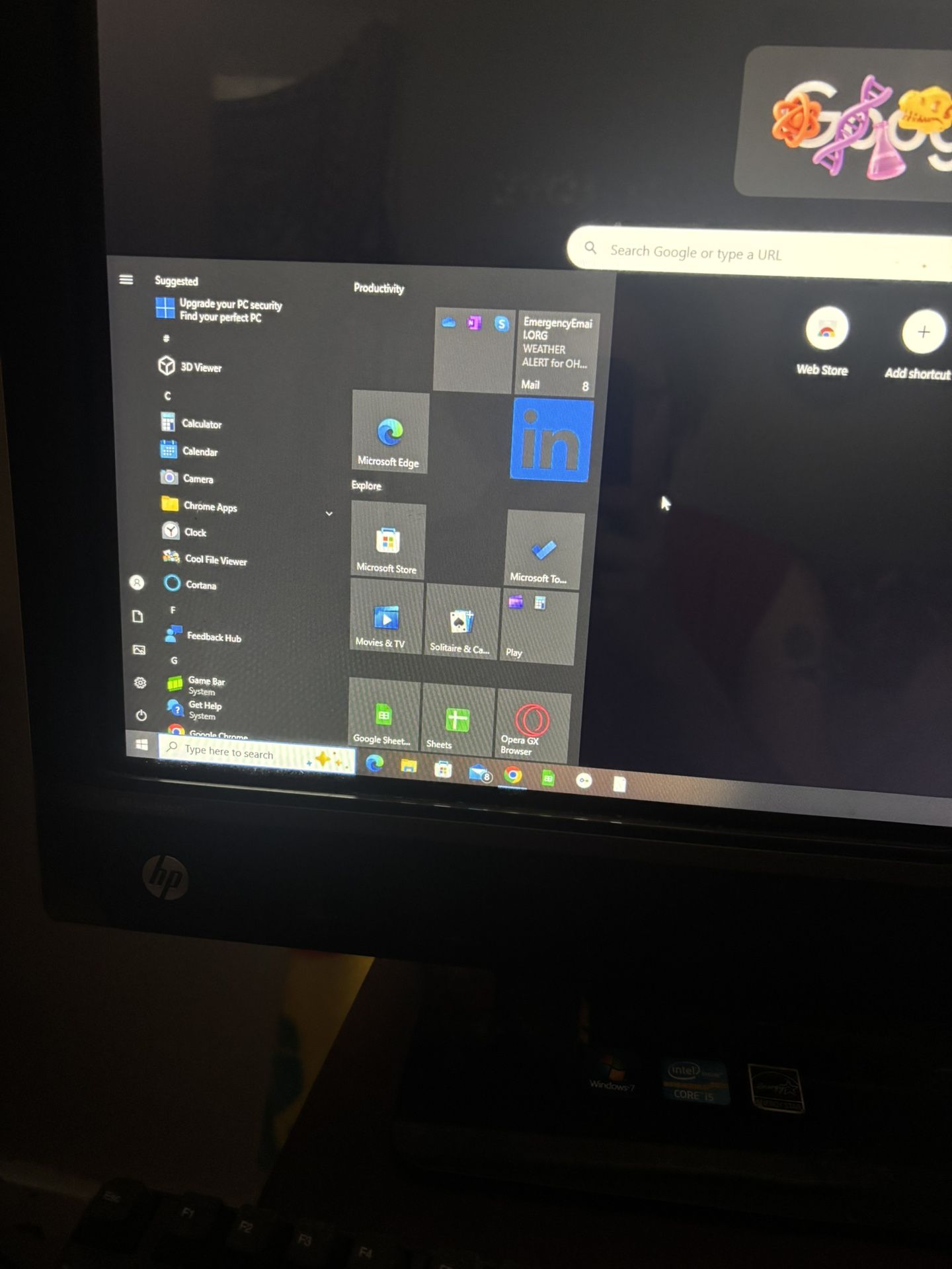Computer touchscreen
