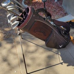 Golf Clubs w/ Callaway Golf Bag Stand Bag