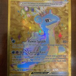 Pokemon Lapras EX Gold Black Star Promo Full Art Gold Holo SVP 164 NM
