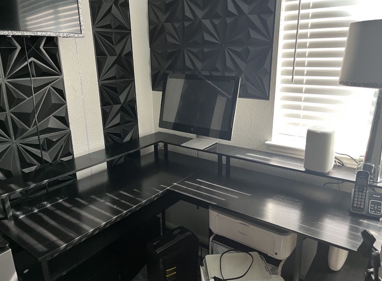 Light Up L Shape Computer Desk.