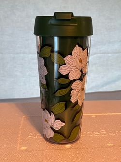 Floral Insulated Travel Coffee Tumbler With Lid