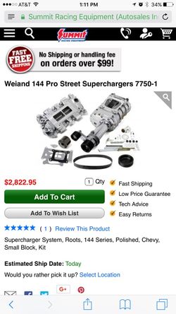 Weiand Chevy small block kit from summit NEW