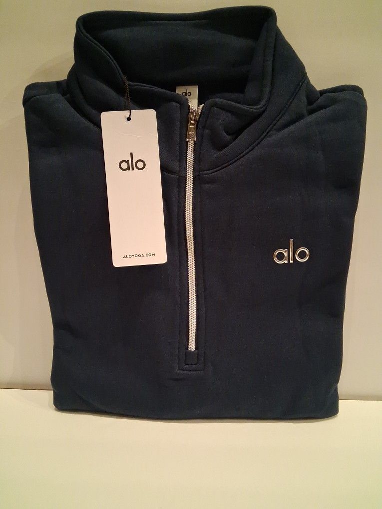 Alo 1/4 Zip Pullover Navy Unisex Size M