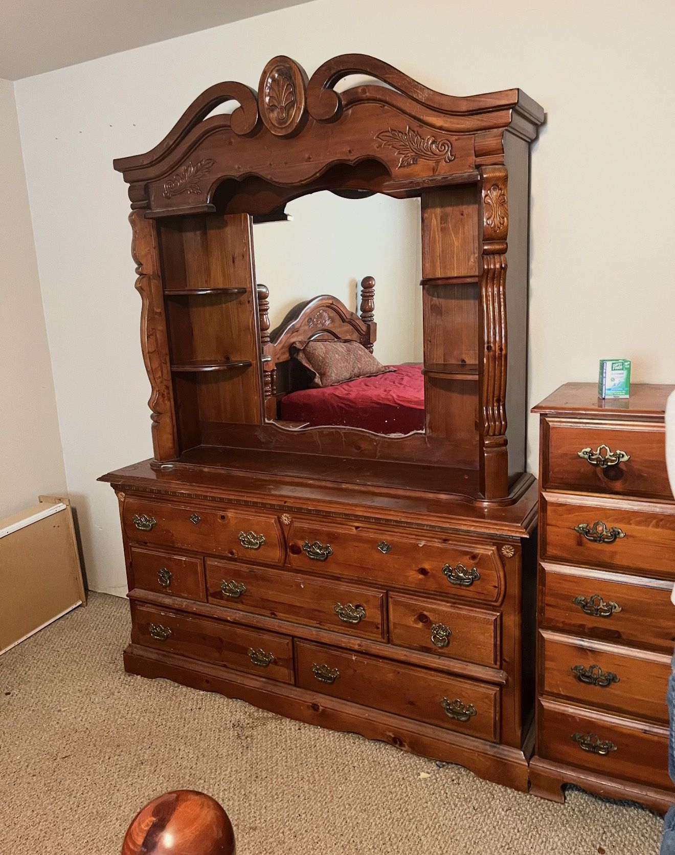 Solid Wood Dresser with Mirror