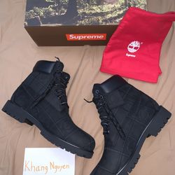 Supreme x Timberland Patchwork 6" Premium Waterproof Boot - Black - Size 9.5