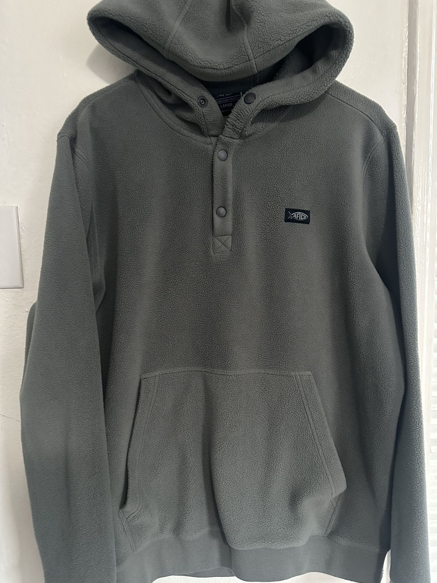 AFTCO Fish Camp Recycled Fleece Long-Sleeve Pullover Hoodie for Men