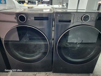LG - 5.0 Cu. Ft. High-Efficiency Stackable Smart Front Load Washer with Steam and TurboWash and 7.4 Cu. Ft. Stackable Smart Electric Dryer with Steam