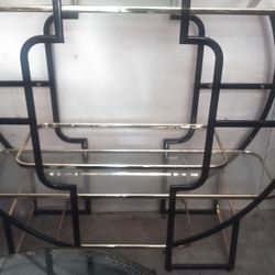 Metal And Glass Shelved Cabinet 