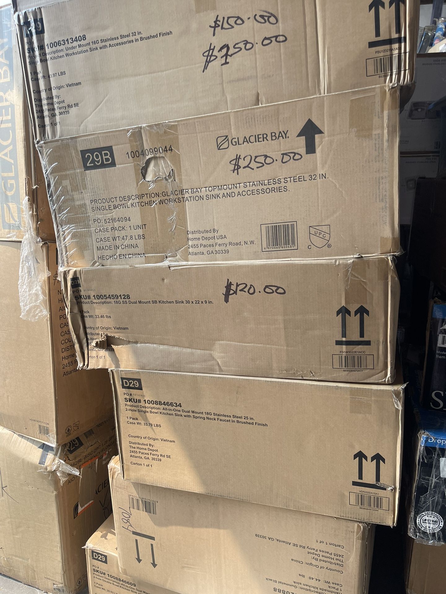 Kitchen Sinks $120-$250