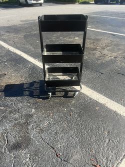 black 3 rack rolling cart