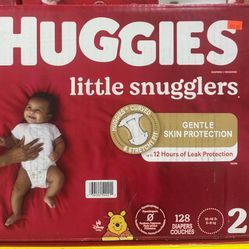 Huggies Little Snugglers Baby Diapers Size Size 2, 128 Diapers