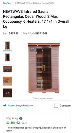 Brand new still in unopened box 2 person infrared cedar sauna