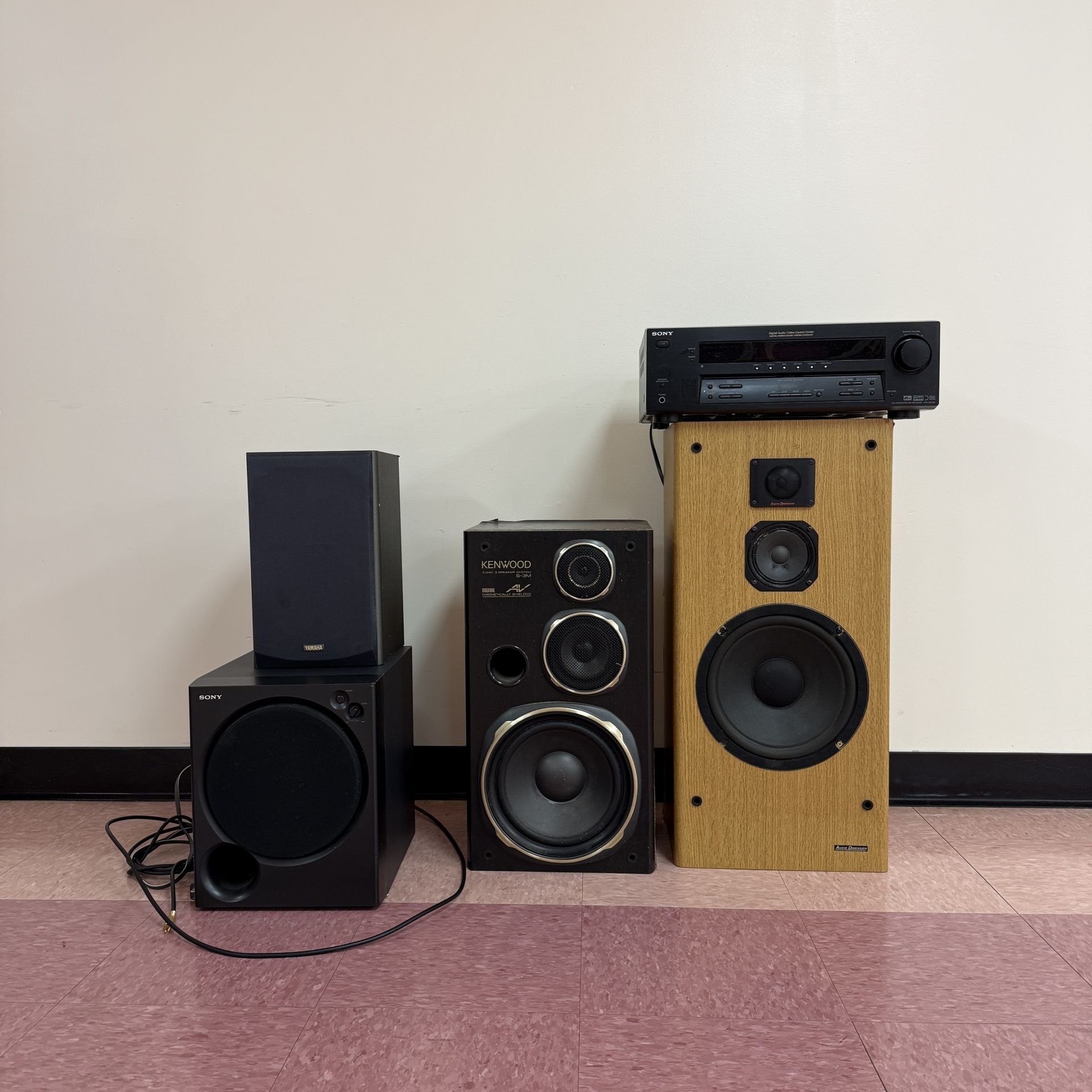 Home Audio System - Sony Receiver, Speakers, and Subwoofer Bundle