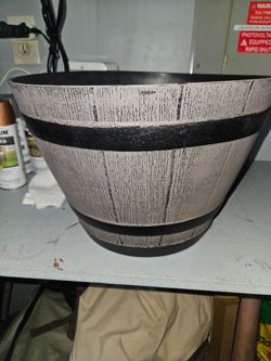 Plastic Whiskey Barrel Planter
