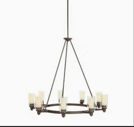 Kichler Circolo 36 in. 9-Light Olde Bronze Contemporary Shaded Circle Chandelier for Dining Room