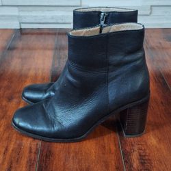 Madewell Black Leather Ankle Boots Size 7.5