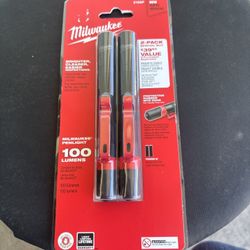  100 Lumens Aluminum Pen Light with Clip (2-Pack