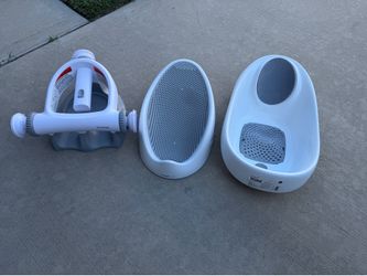 Baby Bath Bundle – Boon SOAK Tub + Angelcare Bath Support + Summer Infant Seat