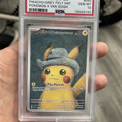 PSA 10 Felt Hat Pikachu x Van Gogh Pokemon 