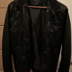 INC Black Leather Jacket