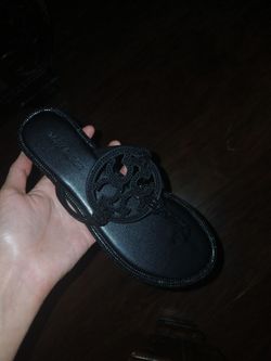 Black Rhine stone tory burch sandals size 6 womens