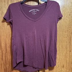 Aeropostale Seriously Soft V-Neck Tee - Maroon