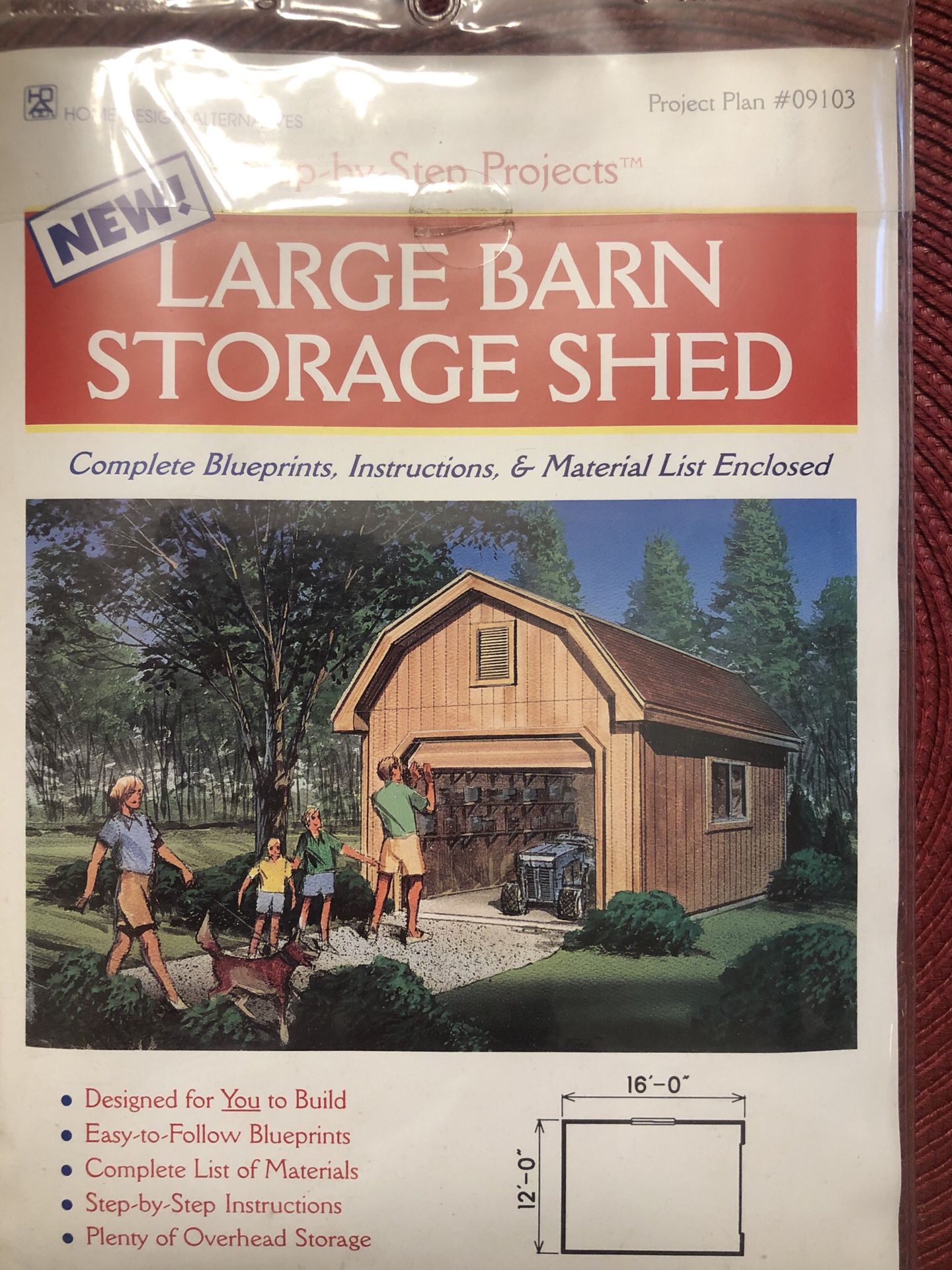 Large Barn Storage Shed Blue Print