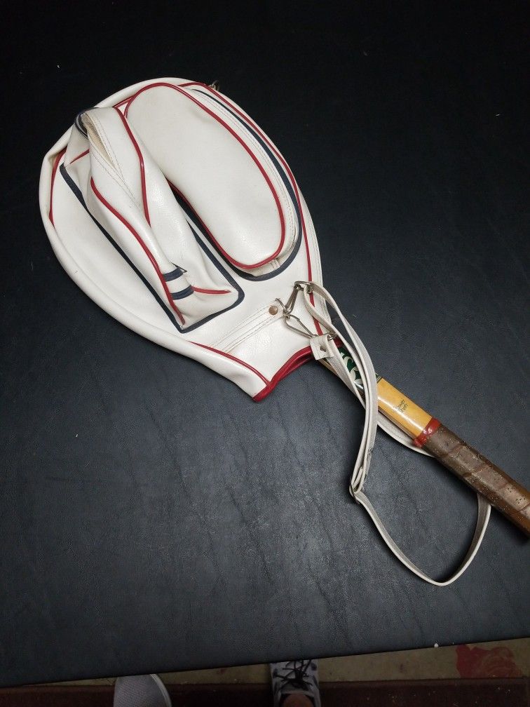 Spalding Match Play Power Shaft Tennis Racket With Rare Head Cover