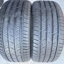 Two Tires 285/45/20 Bridgestone Alenza 001 Runflats Like New With 90-95% Left Amazing Pair 