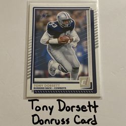 Tony Dorsett Dallas Cowboys Hall of Fame RB Donruss Card. 