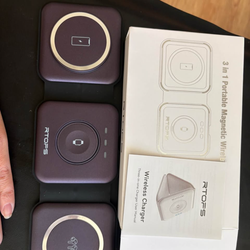 Wireless Charger 3 in 1,RTOPS Magnetic Travel Wireless Charging Station Multple Devices,GaN 3 in 1 Charging Station,Compatible for iPhone16/15/14/13/P