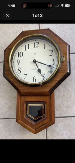 VTG Seth Thomas Drop Octagon Wall Clock #2334 Quartz Mvmt For Parts/Repair